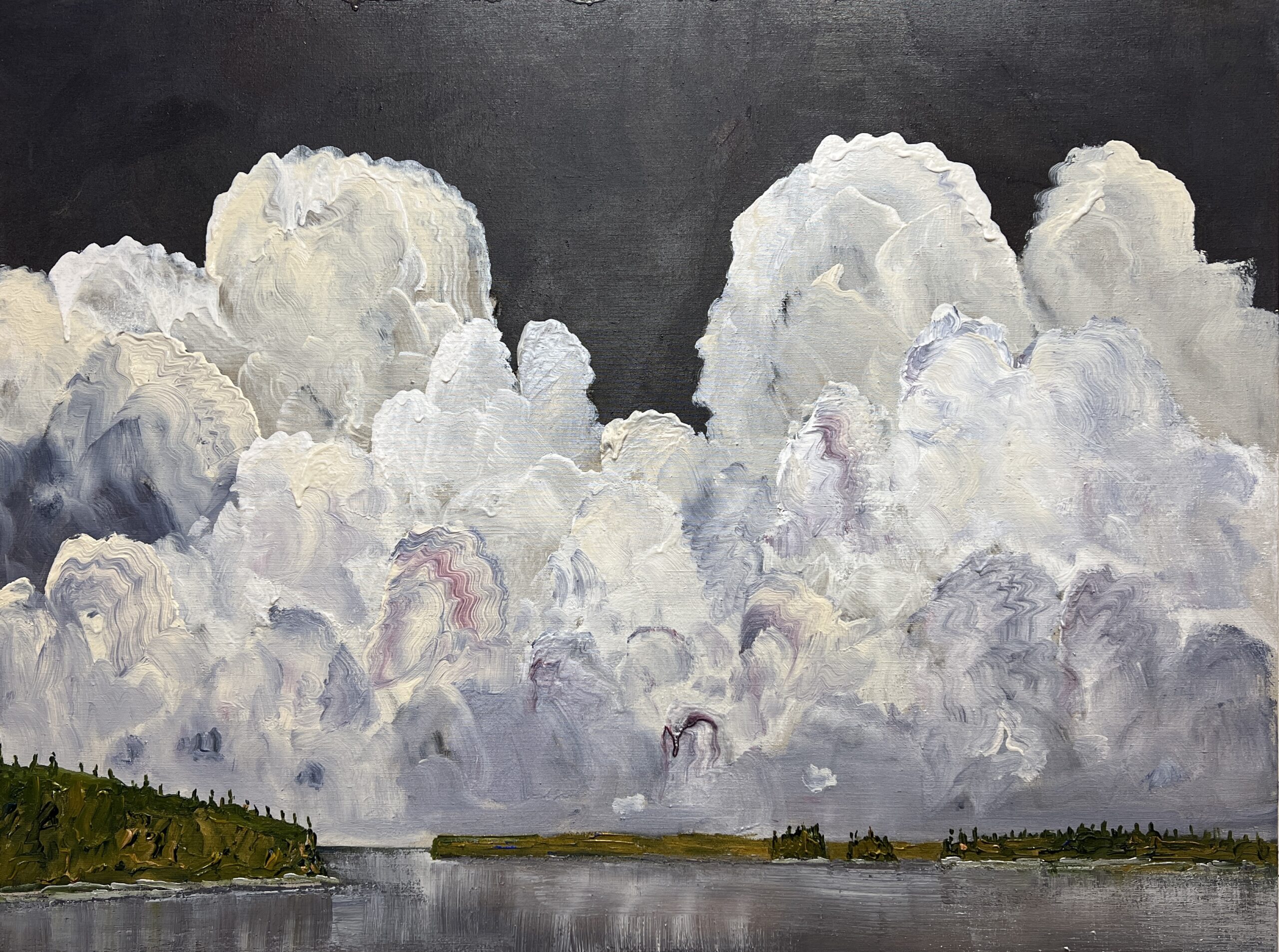 Glowing White Clouds 2022 acrylic on linen 36 x 48 copy
